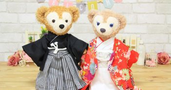 No.3791ダッフィー&シェリーメイの和装ウェルカムドール ダッフィー&シェリーメイのウェルカムドール正面